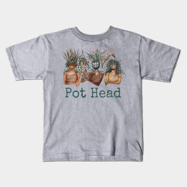 Pot Head Plant Ladies Kids T-Shirt by JJacobs